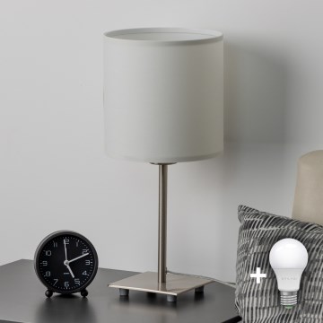 Eglo - LED  Stona lampa TUNJA 1xE27/60W/230V 26,5 cm mat krom/bela