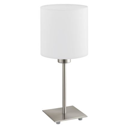 Eglo - LED  Stona lampa TUNJA 1xE27/60W/230V 26,5 cm mat krom/bela