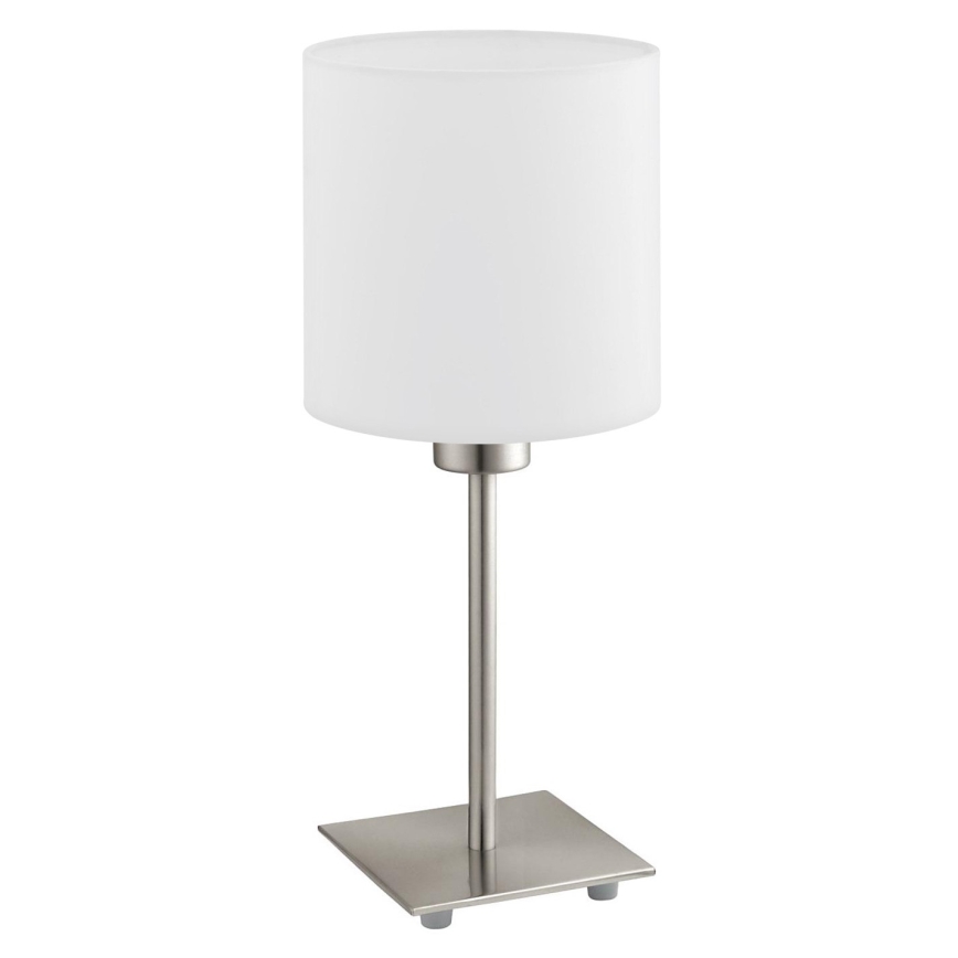 Eglo - LED  Stona lampa TUNJA 1xE27/60W/230V 26,5 cm mat krom/bela