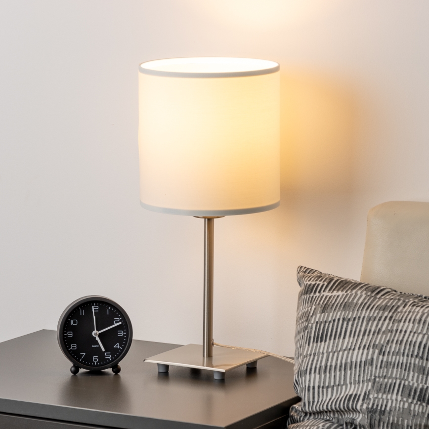 Eglo - LED  Stona lampa TUNJA 1xE27/60W/230V 26,5 cm mat krom/bela