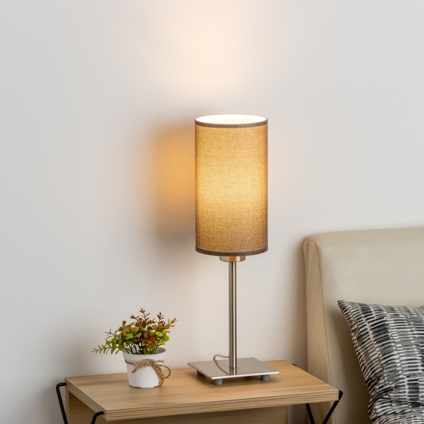 Eglo - LED  Stona lampa TUNJA 1xE27/60W/230V 26,5 cm mat krom/braon