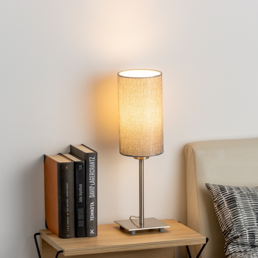 Eglo - LED  Stona lampa TUNJA 1xE27/60W/230V 26,5 cm mat krom/sivo