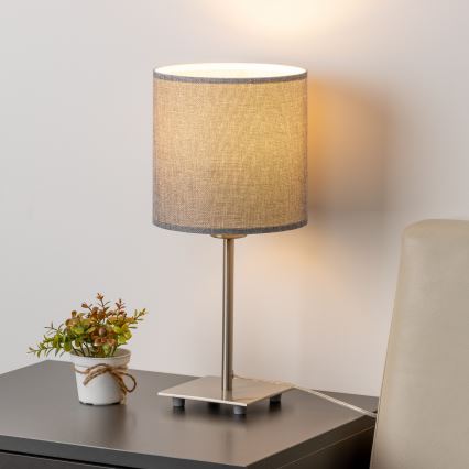Eglo - LED  Stona lampa TUNJA 1xE27/60W/230V 26,5 cm mat krom/sivo
