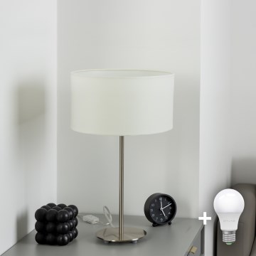 Eglo - LED  Stona lampa TUNJA 1xE27/60W/230V 38,5 cm mat krom/bela