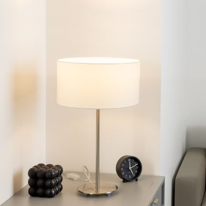 Eglo - LED  Stona lampa TUNJA 1xE27/60W/230V 38,5 cm mat krom/bela