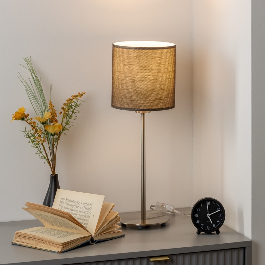 Eglo - LED  Stona lampa TUNJA 1xE27/60W/230V 38,5 cm mat krom/braon