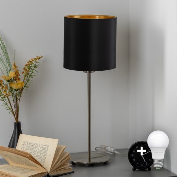 Eglo - LED  Stona lampa TUNJA 1xE27/60W/230V 38,5 cm mat krom/crno
