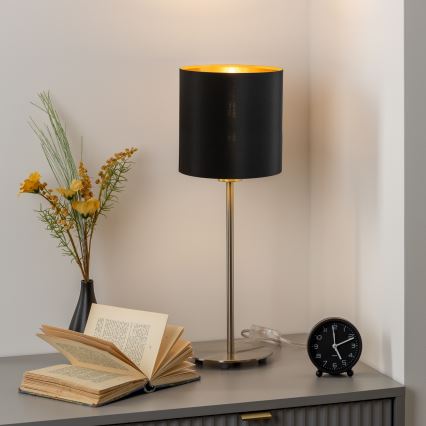 Eglo - LED  Stona lampa TUNJA 1xE27/60W/230V 38,5 cm mat krom/crno