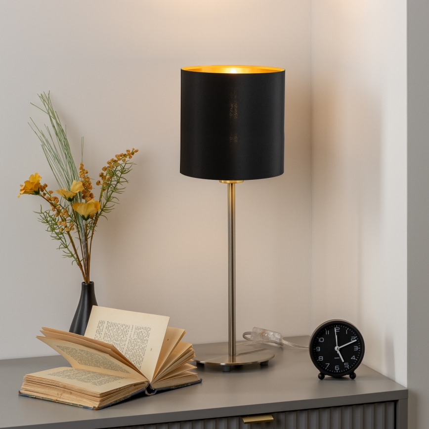 Eglo - LED  Stona lampa TUNJA 1xE27/60W/230V 38,5 cm mat krom/crno