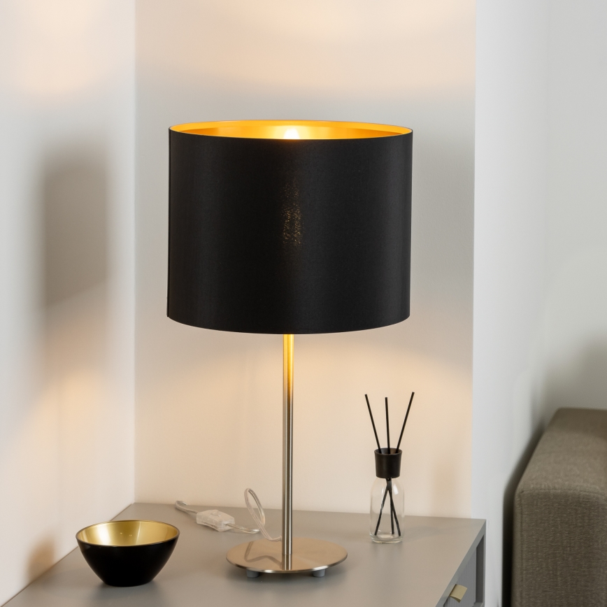 Eglo - LED  Stona lampa TUNJA 1xE27/60W/230V 38,5 cm mat krom/crno