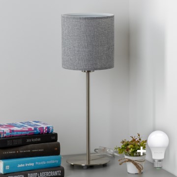 Eglo - LED  Stona lampa TUNJA 1xE27/60W/230V 38,5 cm mat krom/sivo