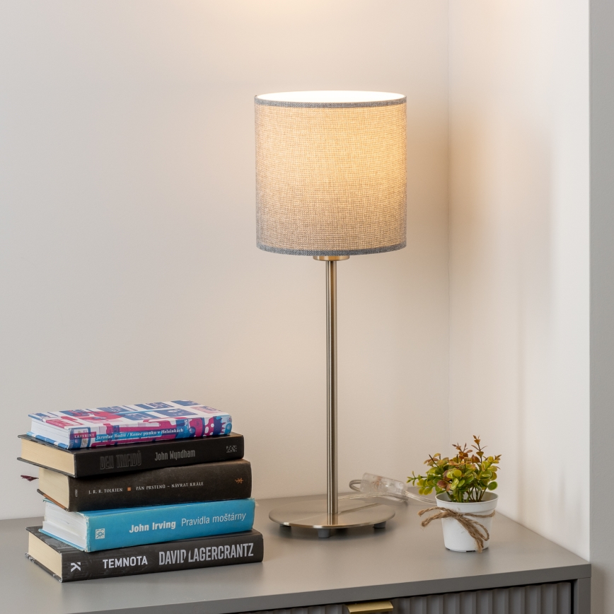 Eglo - LED  Stona lampa TUNJA 1xE27/60W/230V 38,5 cm mat krom/sivo