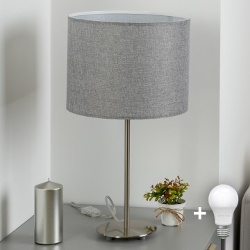 Eglo - LED  Stona lampa TUNJA 1xE27/60W/230V 38,5 cm mat krom/sivo