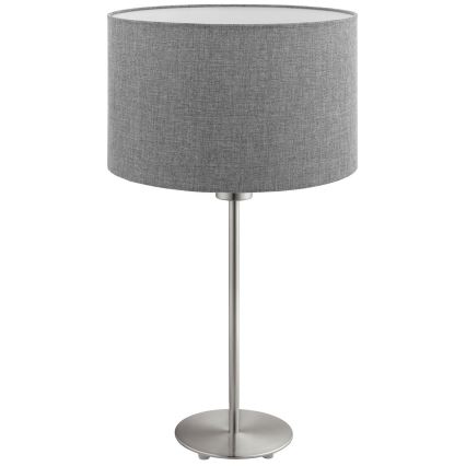 Eglo - LED  Stona lampa TUNJA 1xE27/60W/230V 38,5 cm mat krom/sivo