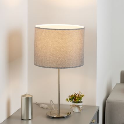 Eglo - LED  Stona lampa TUNJA 1xE27/60W/230V 38,5 cm mat krom/sivo