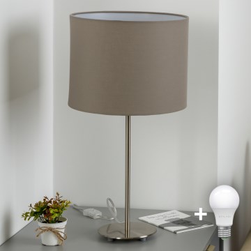 Eglo - LED  Stona lampa TUNJA 1xE27/60W/230V 38,5 cm mat krom/taupe