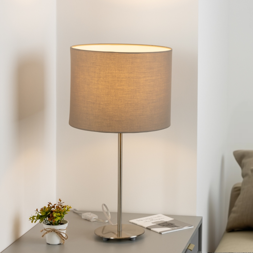 Eglo - LED  Stona lampa TUNJA 1xE27/60W/230V 38,5 cm mat krom/taupe