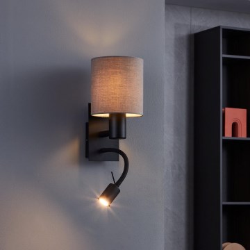 Eglo - LED Zidna lampa 1xE27/40W/230V + LED/3,8W braon