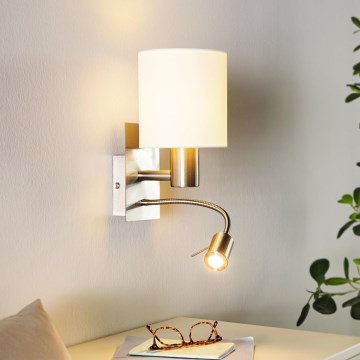 Eglo - LED Zidna lampa 1xE27/40W+LED/3,8W bela
