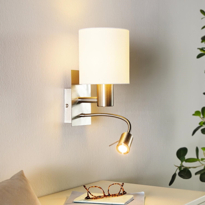 Eglo - LED Zidna lampa 1xE27/40W+LED/3,8W bela