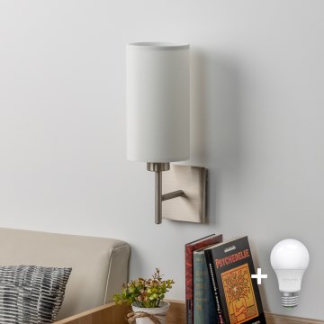 Eglo - LED  Zidna lampa TUNJA 1xE27/60W/230V mat krom/bela