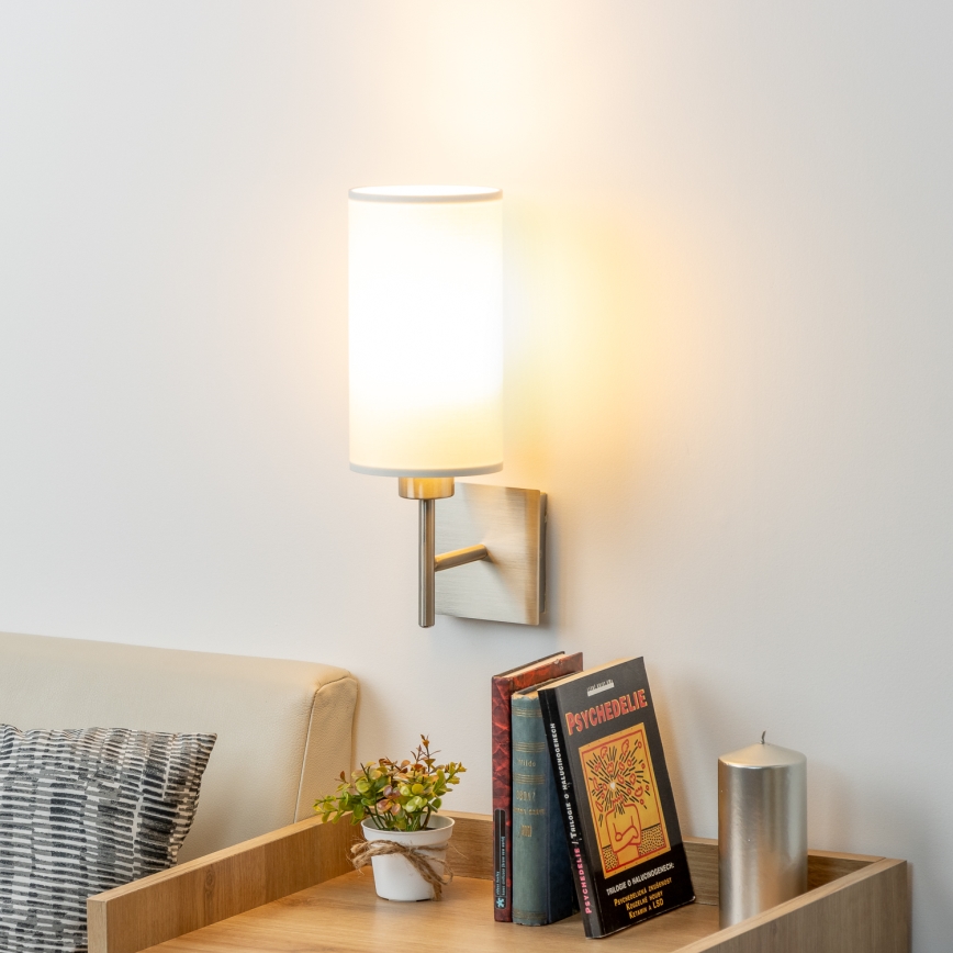 Eglo - LED  Zidna lampa TUNJA 1xE27/60W/230V mat krom/bela