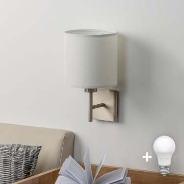 Eglo - LED  Zidna lampa TUNJA 1xE27/60W/230V mat krom/bela