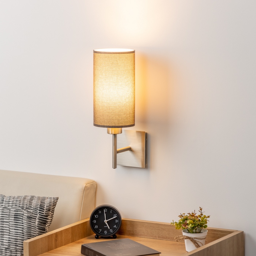 Eglo - LED  Zidna lampa TUNJA 1xE27/60W/230V mat krom/braon