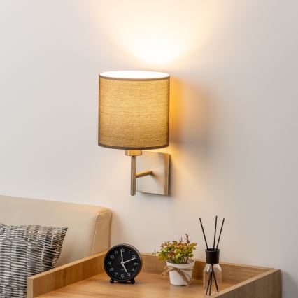 Eglo - LED  Zidna lampa TUNJA 1xE27/60W/230V mat krom/braon