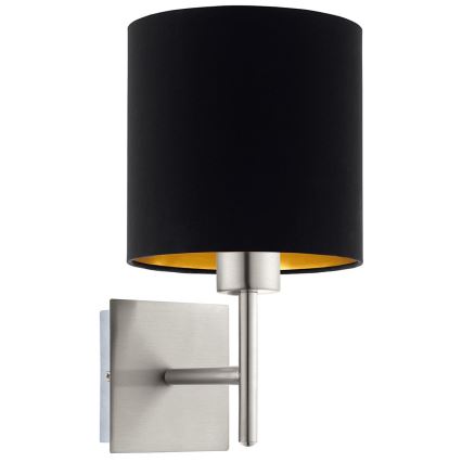 Eglo - LED  Zidna lampa TUNJA 1xE27/60W/230V mat krom/crno