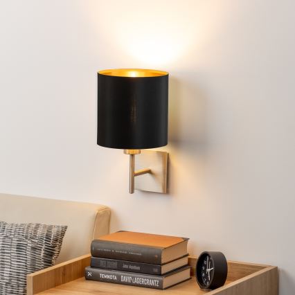 Eglo - LED  Zidna lampa TUNJA 1xE27/60W/230V mat krom/crno
