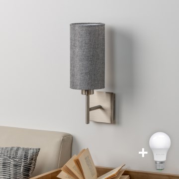 Eglo - LED  Zidna lampa TUNJA 1xE27/60W/230V mat krom/sivo