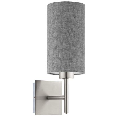 Eglo - LED  Zidna lampa TUNJA 1xE27/60W/230V mat krom/sivo