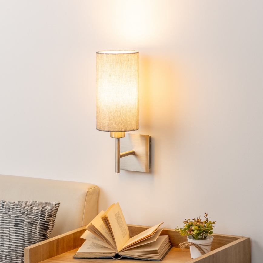 Eglo - LED  Zidna lampa TUNJA 1xE27/60W/230V mat krom/sivo
