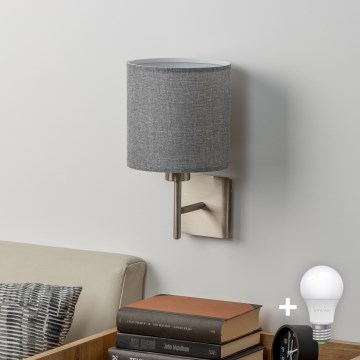 Eglo - LED  Zidna lampa TUNJA 1xE27/60W/230V mat krom/sivo
