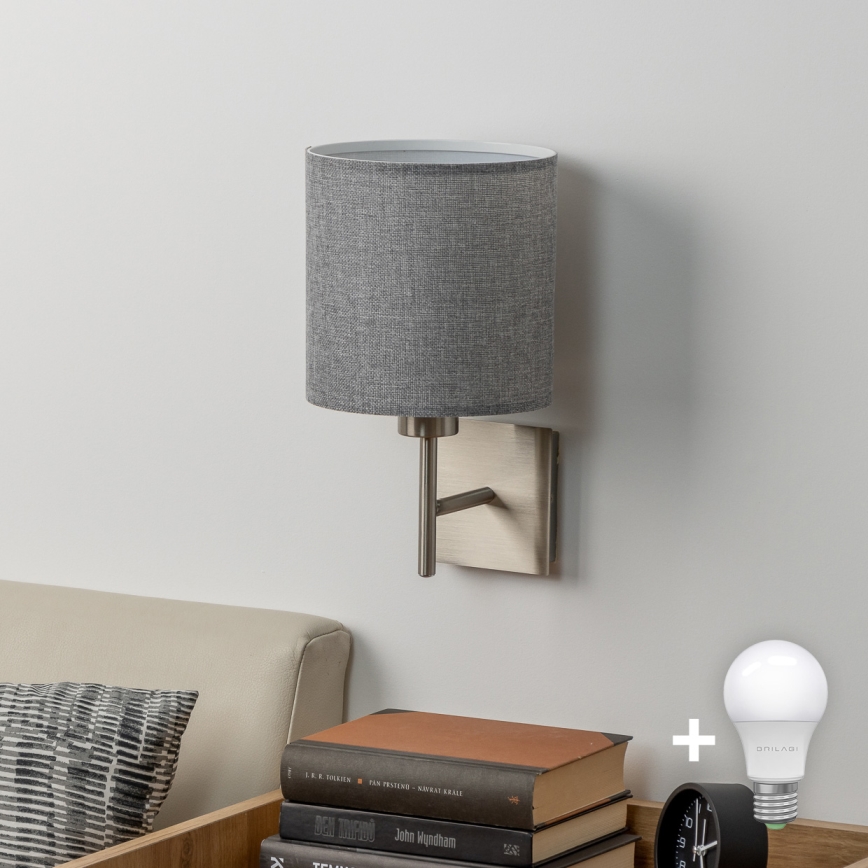 Eglo - LED  Zidna lampa TUNJA 1xE27/60W/230V mat krom/sivo