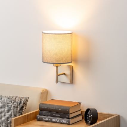 Eglo - LED  Zidna lampa TUNJA 1xE27/60W/230V mat krom/sivo