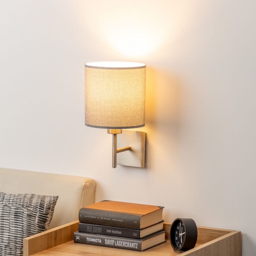 Eglo - LED  Zidna lampa TUNJA 1xE27/60W/230V mat krom/sivo