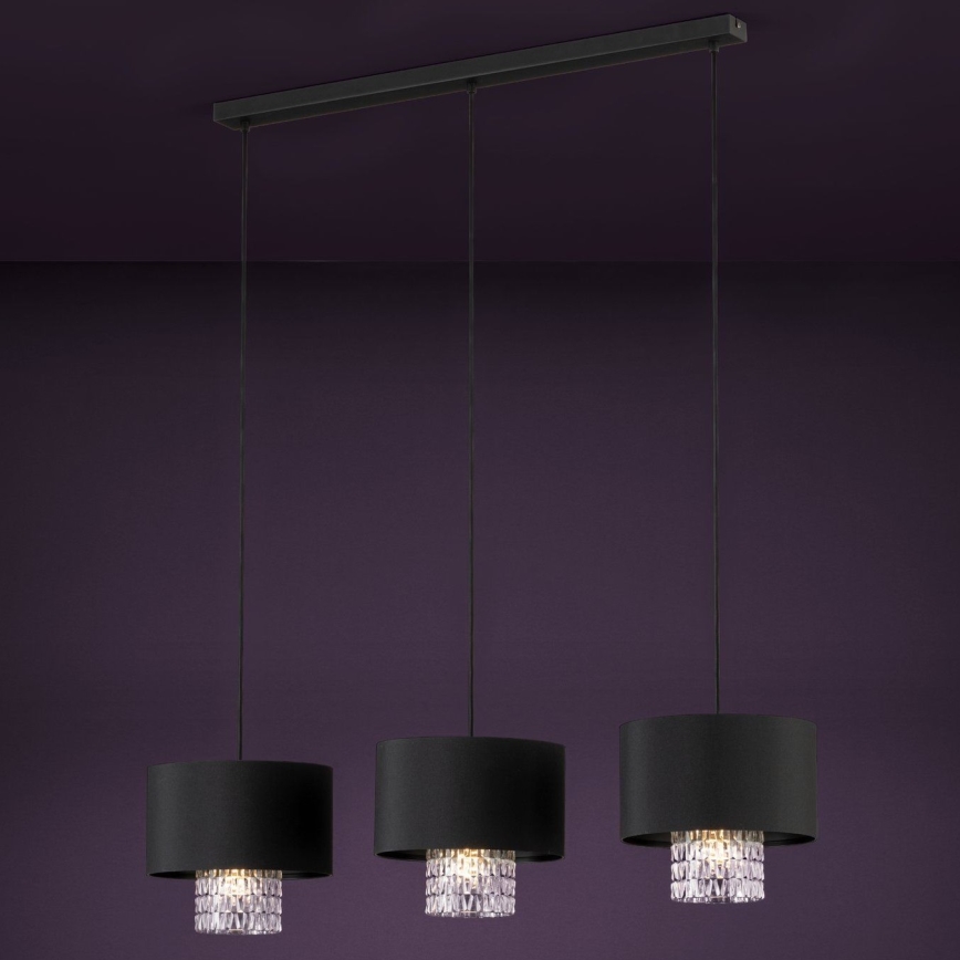 Eglo - Luster na lanku 3xE27/40W/230V crna