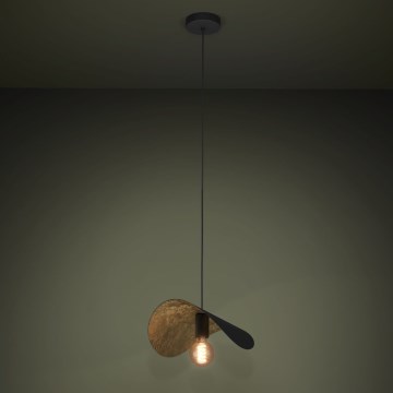 Eglo - Luster na sajli 1xE27/40W/230V 41 cm crno/zlatna