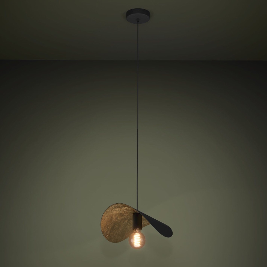 Eglo - Luster na sajli 1xE27/40W/230V 41 cm crno/zlatna