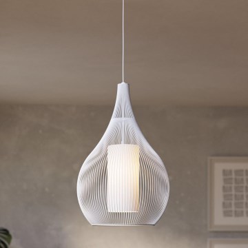Eglo - Luster na sajli 1xE27/40W/230V bela