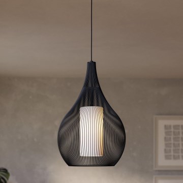 Eglo - Luster na sajli 1xE27/40W/230V crno