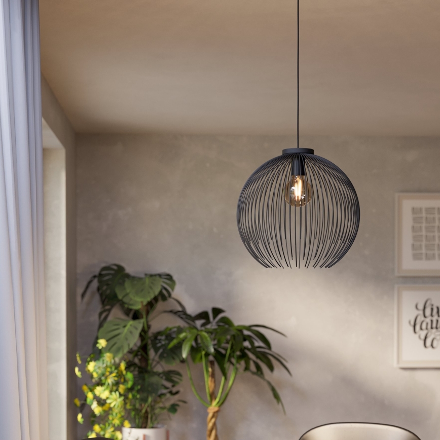 Eglo - Luster na sajli 1xE27/40W/230V crno