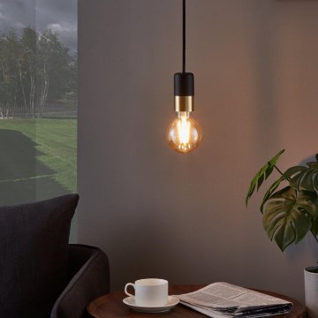 Eglo - Luster na sajli 1xE27/40W/230V crno/zlatna