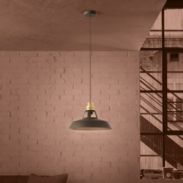 Eglo - Luster na sajli 1xE27/40W/230V crno/zlatna