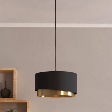 Eglo - Luster na sajli 1xE27/40W/230V crno/zlatna