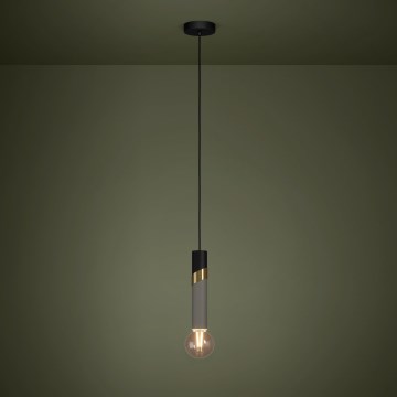 Eglo - Luster na sajli 1xE27/40W/230V crno/zlatna