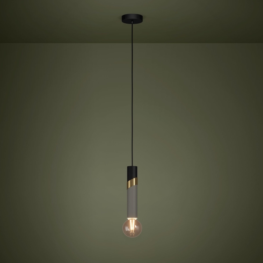 Eglo - Luster na sajli 1xE27/40W/230V crno/zlatna