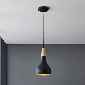 Eglo - Luster na sajli 1xE27/40W/230V pr. 18 cm crno